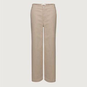 Oak + Fort Cropped Tan Wide-Leg Pants